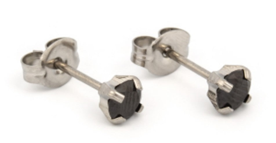 Personal Piercer Black Cubic Zirconia 4mm Stainless Steel