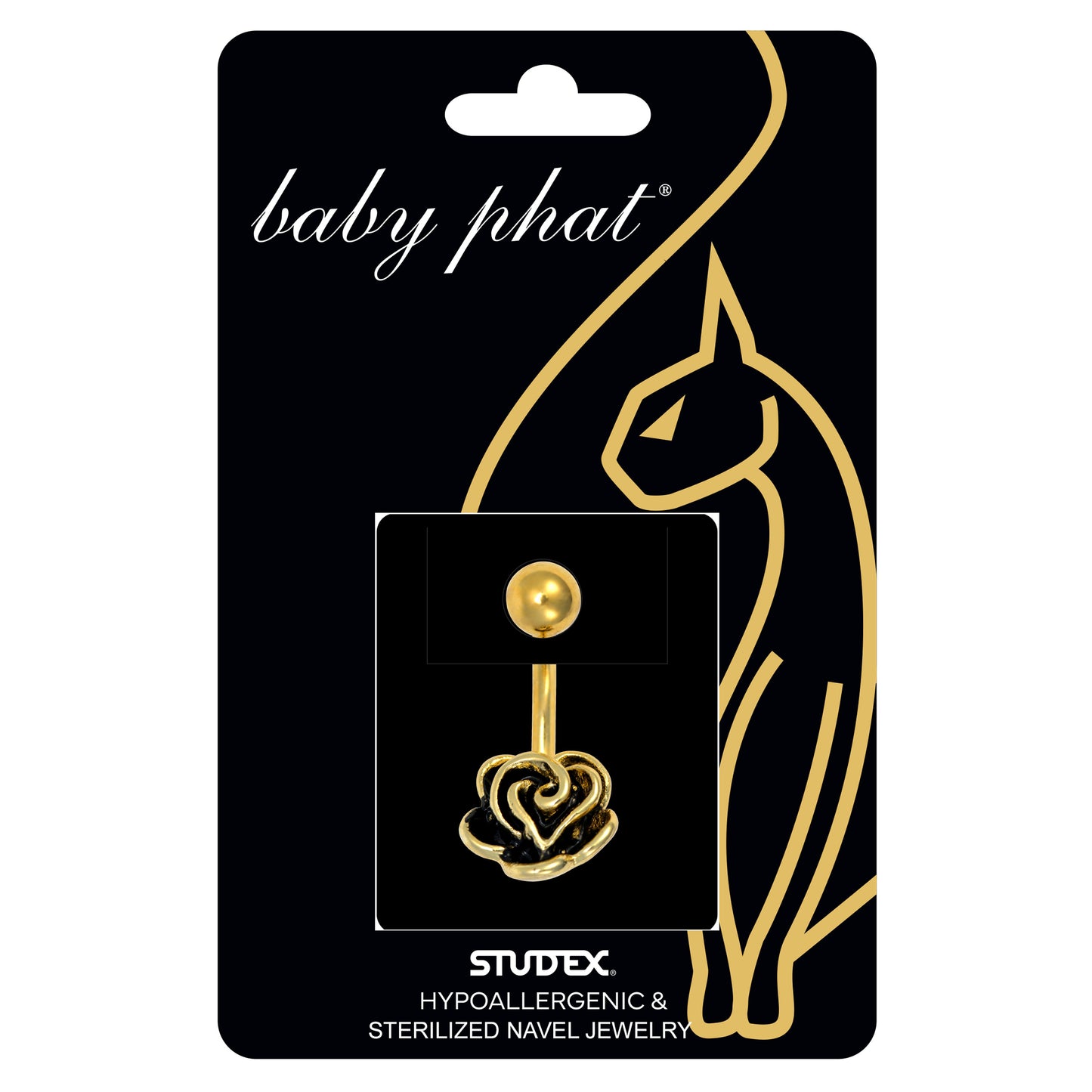 Baby Phat 14 Gauge Flower Navel Jewelry - Gold Plated