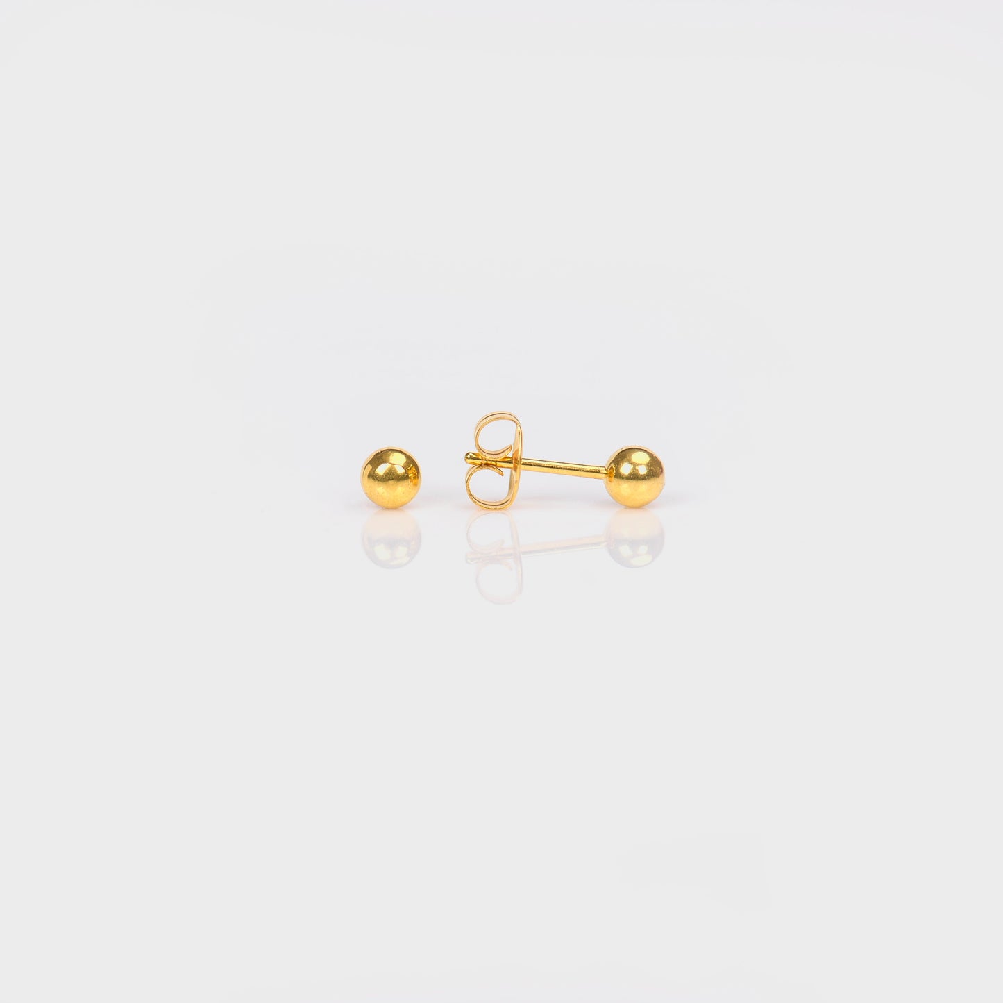 Sensitive Sterilized Ball Fashion Studs - 4mm - Gold Plated