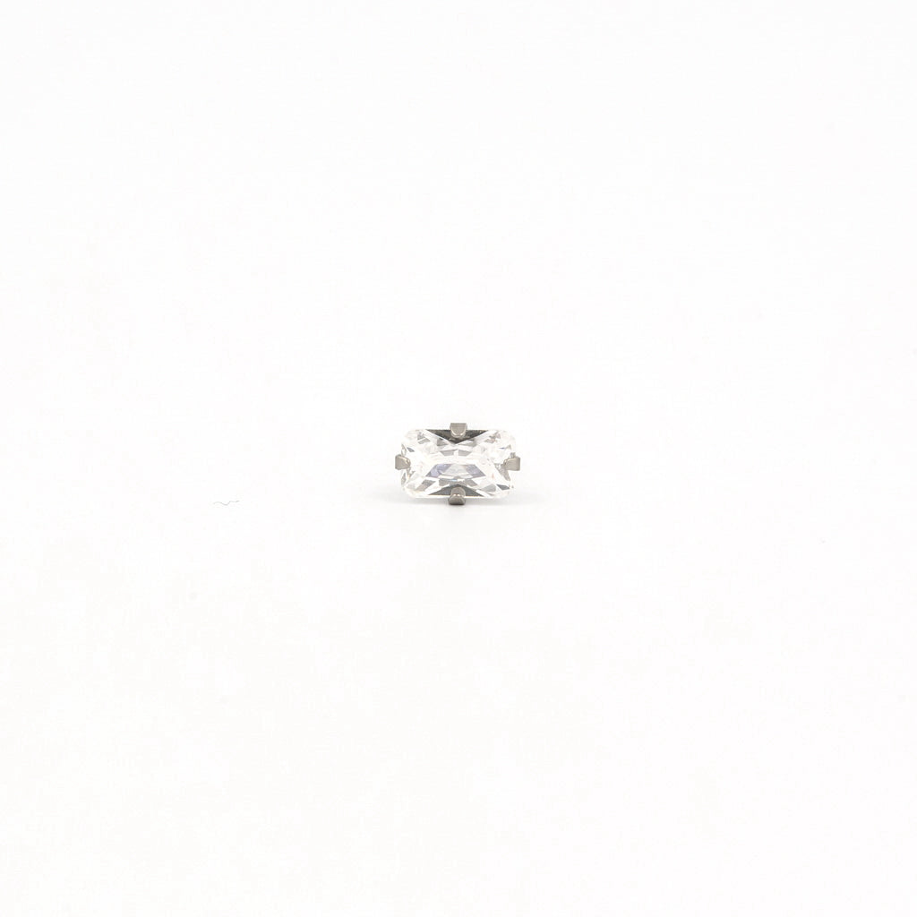 Sensitive Sterilized 5x3mm Cubic Zirconia Fashion Studs - Stainless Steel