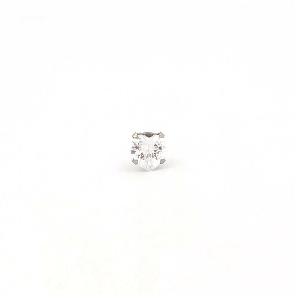 Sensitive Sterilized Heart Cubic Zirconia Fashion Studs - 5x5mm - Stainless Steel