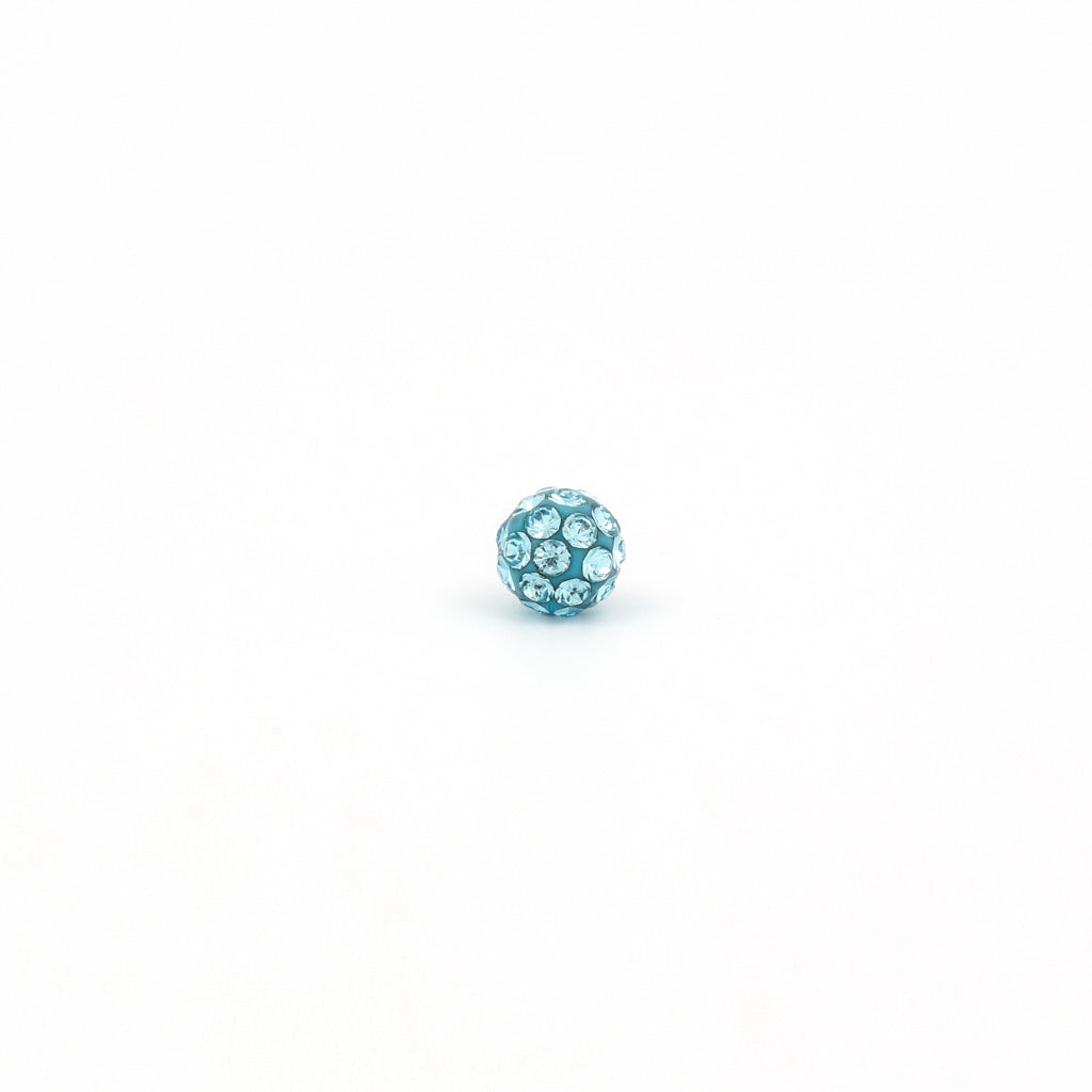 Sensitive Puff Pad Fashion - Fireball - 4.5mm - March Aquamarine Crystal - Stainless Steel