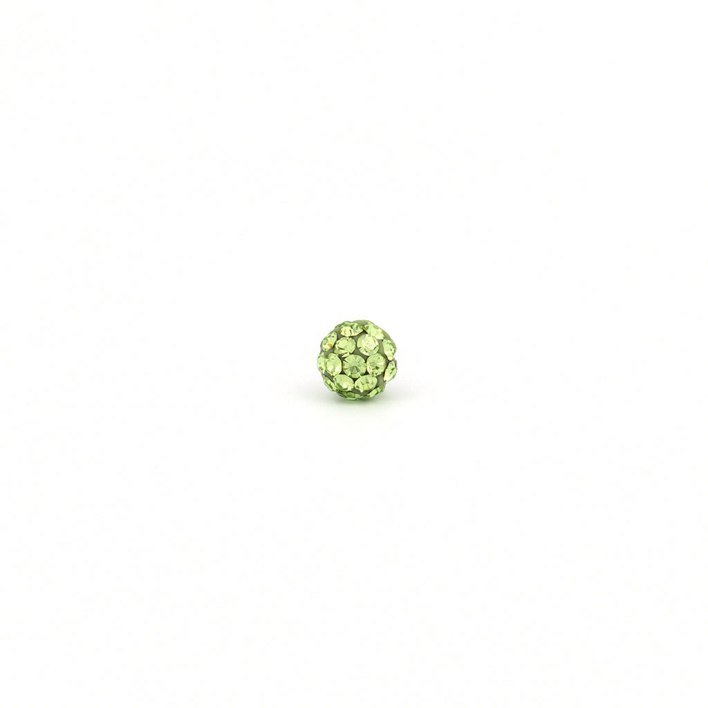 Sensitive Puff Pad Fashion - Fireball - 4.5mm - August Peridot Crystal - Stainless Steel