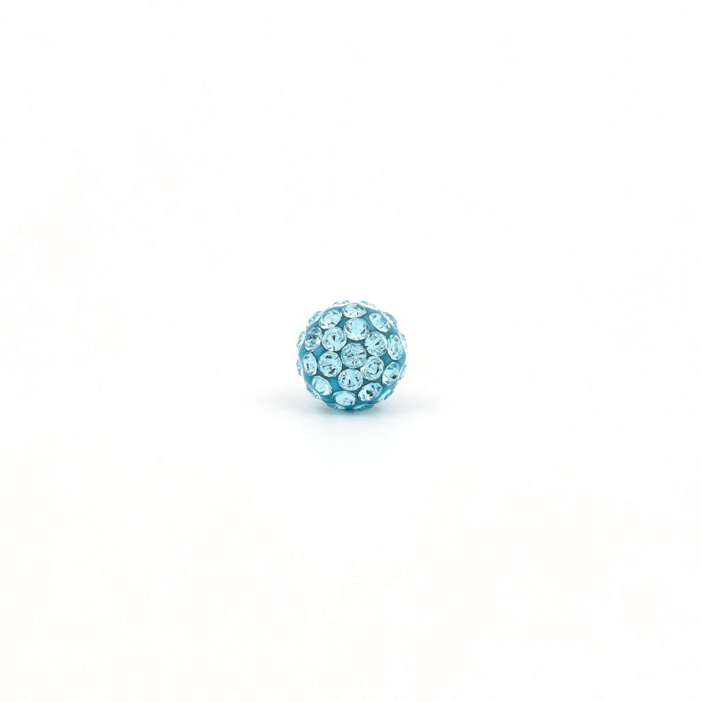 Sensitive Puff Pad Fashion - Fireball - 6mm - March Aquamarine Crystal - Stainless Steel