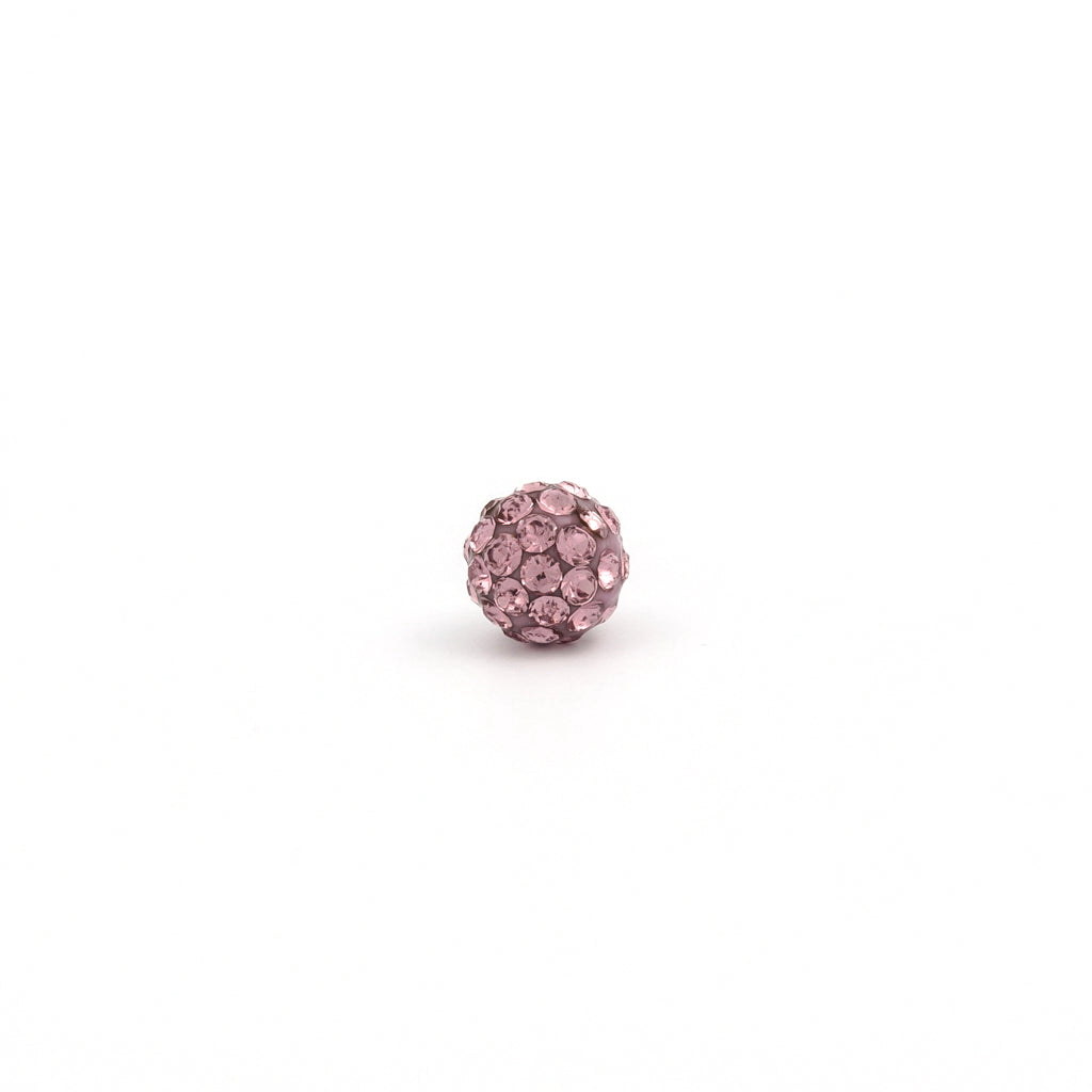 Sensitive Puff Pad Fashion - Fireball - 6mm - Light Amethyst Crystal - Stainless Steel
