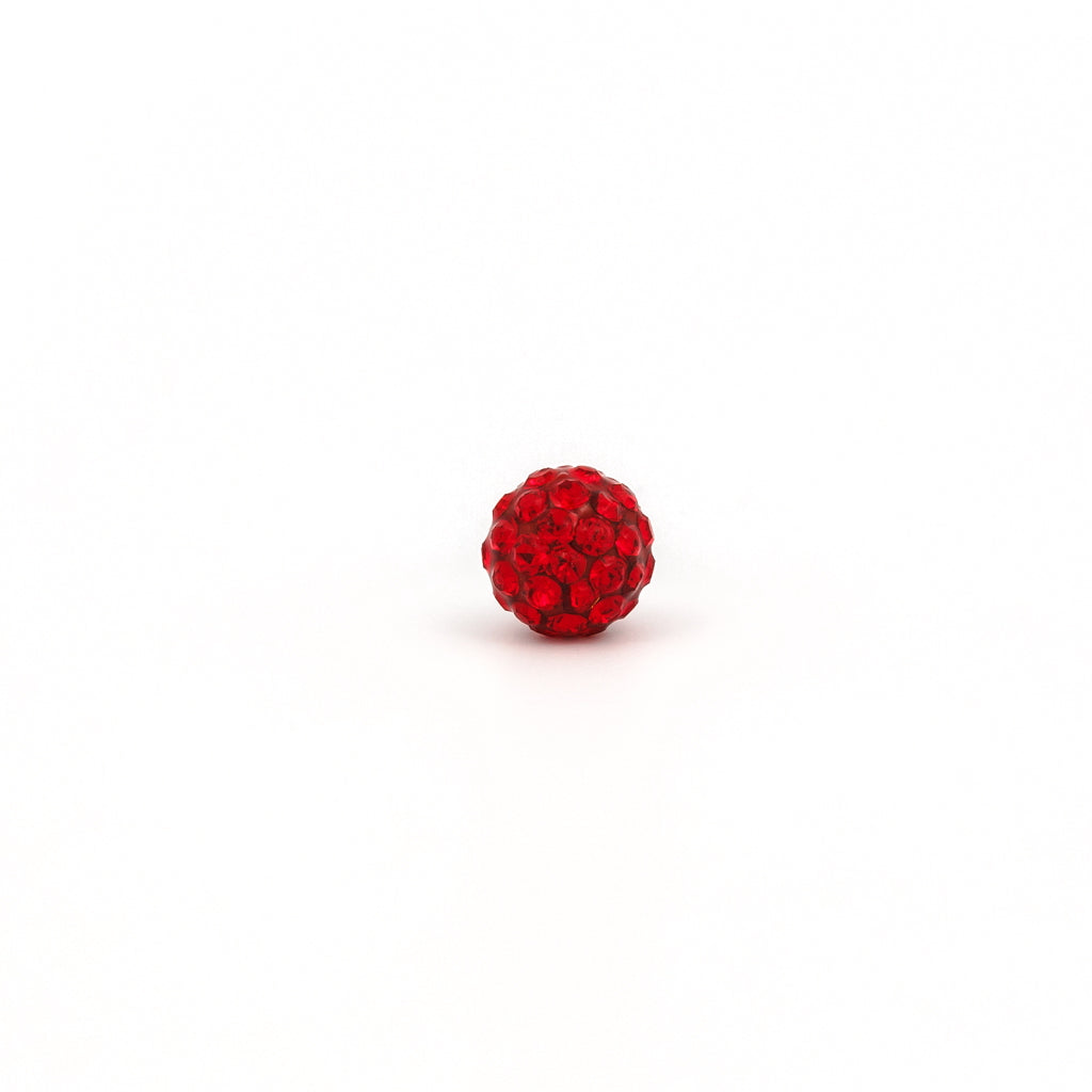Sensitive Puff Pad Fashion - Fireball - 6mm - Light Siam Crystal - Stainless Steel