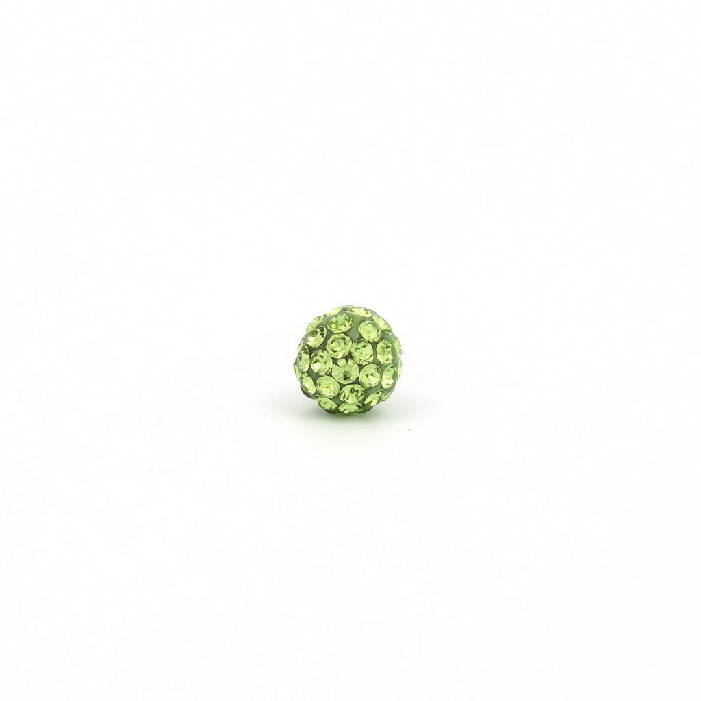 Sensitive Puff Pad Fashion - Fireball - 6mm - August Peridot Crystal - Stainless Steel