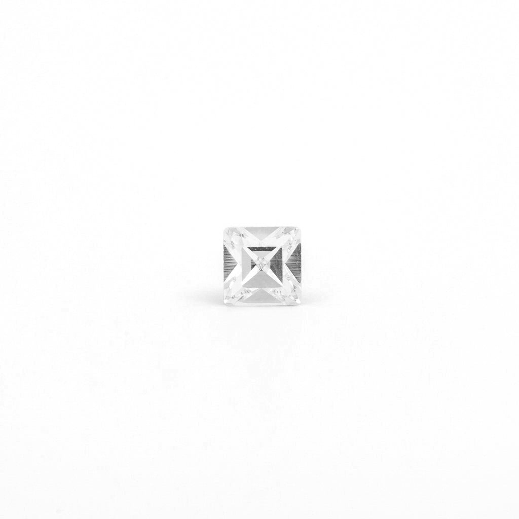 Sensitive Puff Pad Fashion - Austrian Crystal - 6X6mm - Stainless Steel