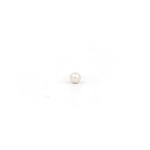 Sensitive Puff Pad Fashion - 3mm - White Pearl - Gold Plated