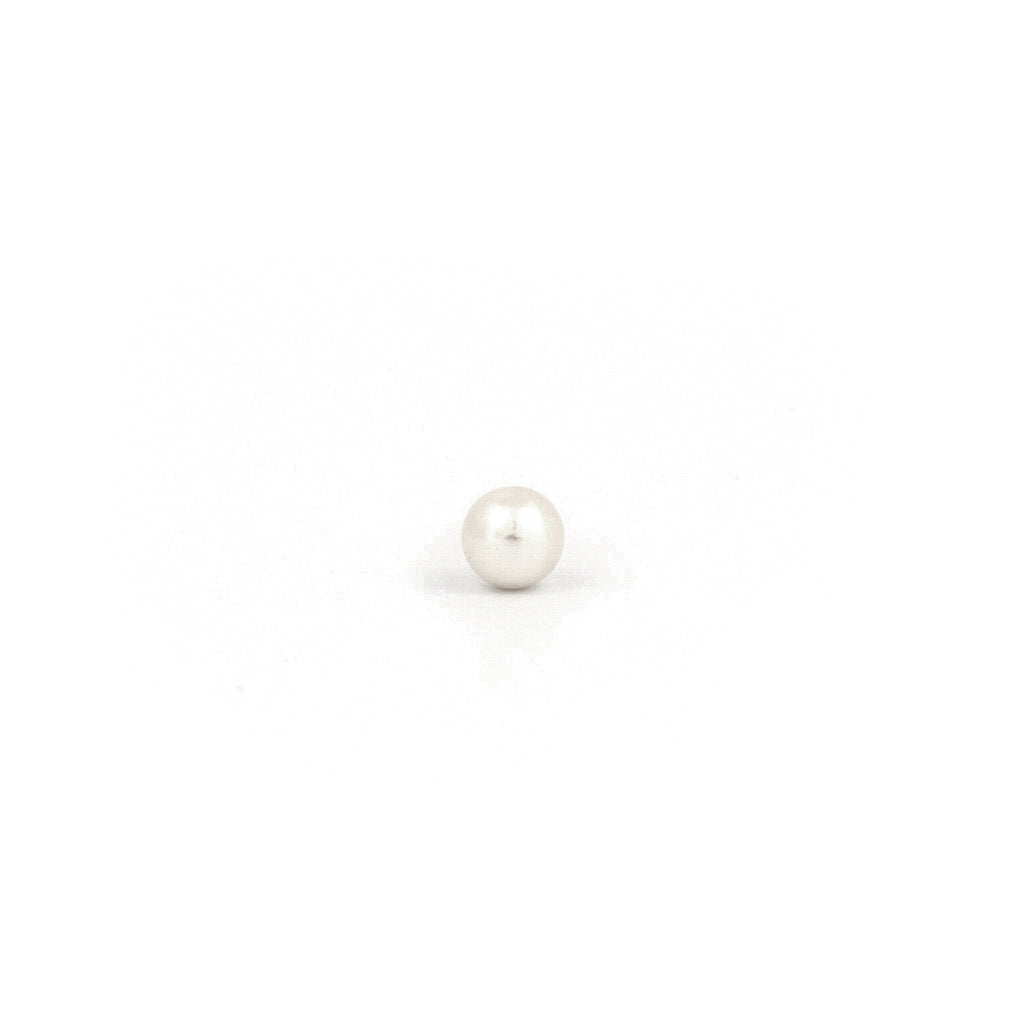 Sensitive Puff Pad Fashion - 4mm - White Pearl - Gold Plated