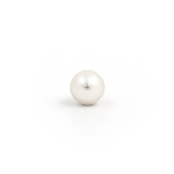 Sensitive Puff Pad Fashion - 8mm - White Pearl - Gold Plated