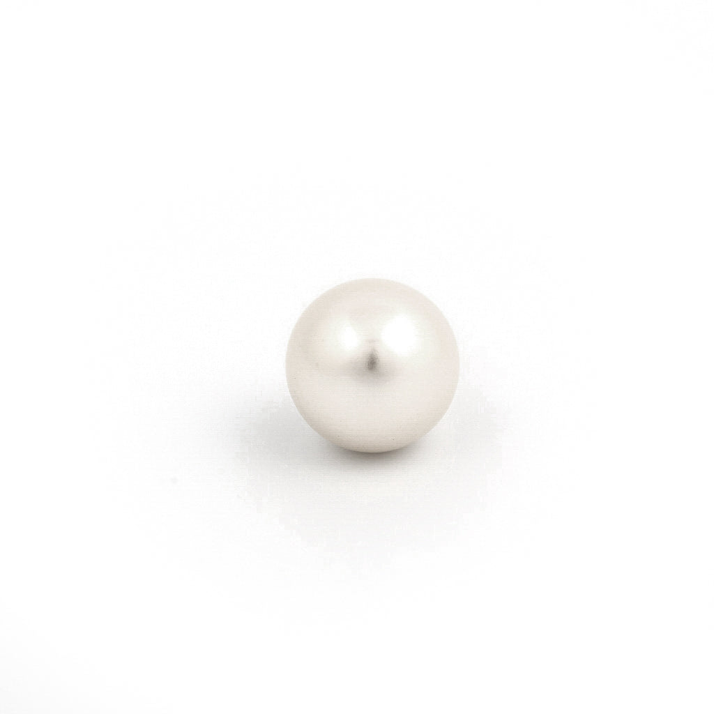 Sensitive Puff Pad Fashion - 10mm - White Pearl - Gold Plated