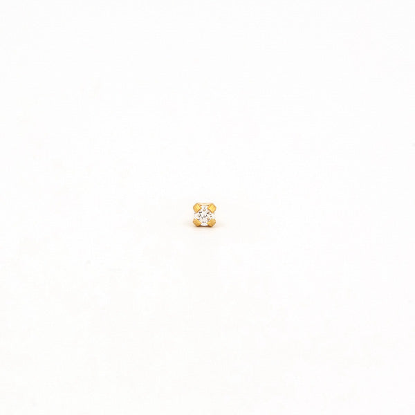 Sensitive Puff Pad Fashion - 2mm - Prong-Set Prong-Set Cubic Zirconia - Gold Plated