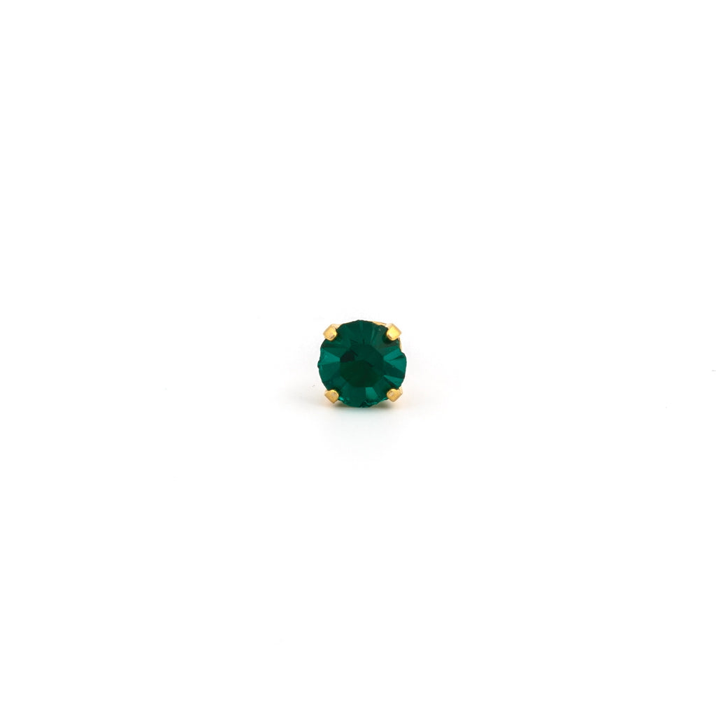 Sensitive Puff Pad Fashion - 5mm - May Emerald Crystal - Gold Plated