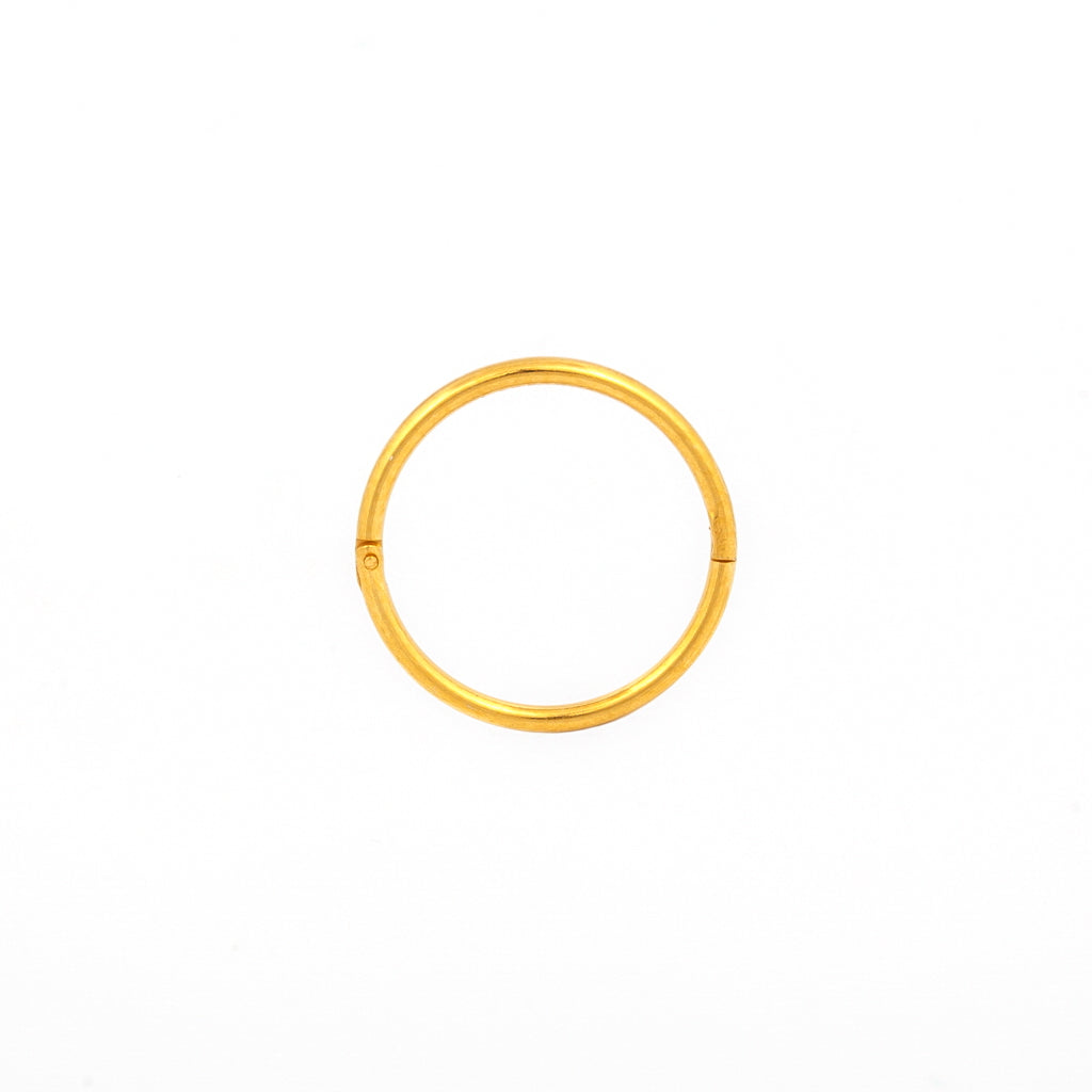 Sensitive Puff Pad Fashion - 18Ga 1/2 - Smooth Hinged Hoop - Gold Plated