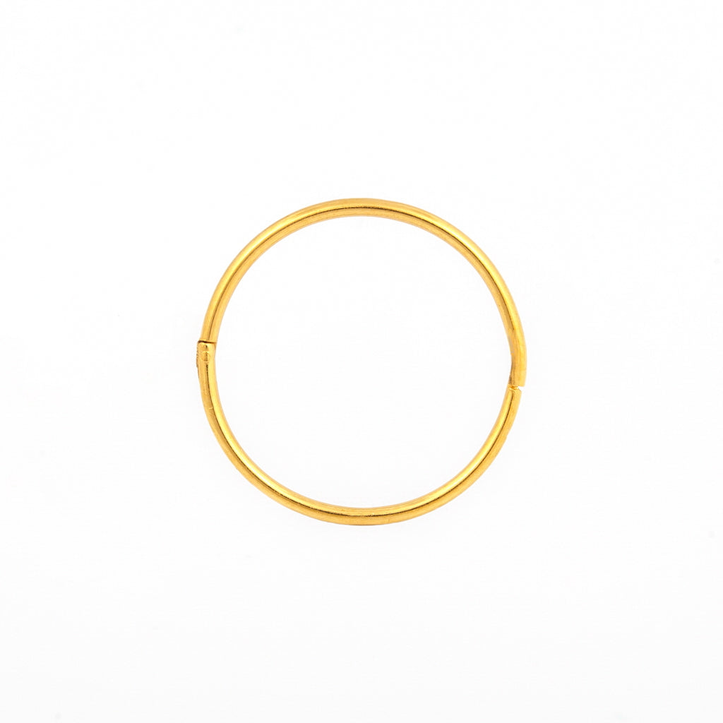 Sensitive Puff Pad Fashion - 18Ga 3/4 - Smooth Hinged Hoop - Gold Plated