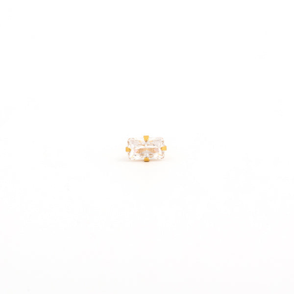 Sensitive Puff Pad Fashion - 5X3mm - Prong-Set Cubic Zirconia - Gold Plated