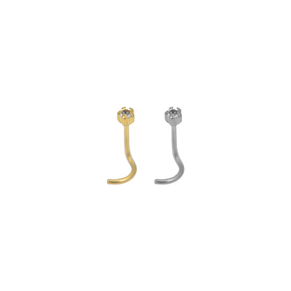 Baby Phat 2-Pack Nose Stud Jewelry - Stainless Steel/Gold Plated