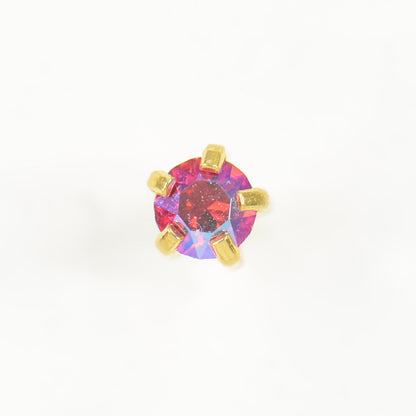 Shimmers Crystal Universal Flatpack Piercing Studs - Gold Plated - Scarlet Shimer Crystal - Regular Adaptor