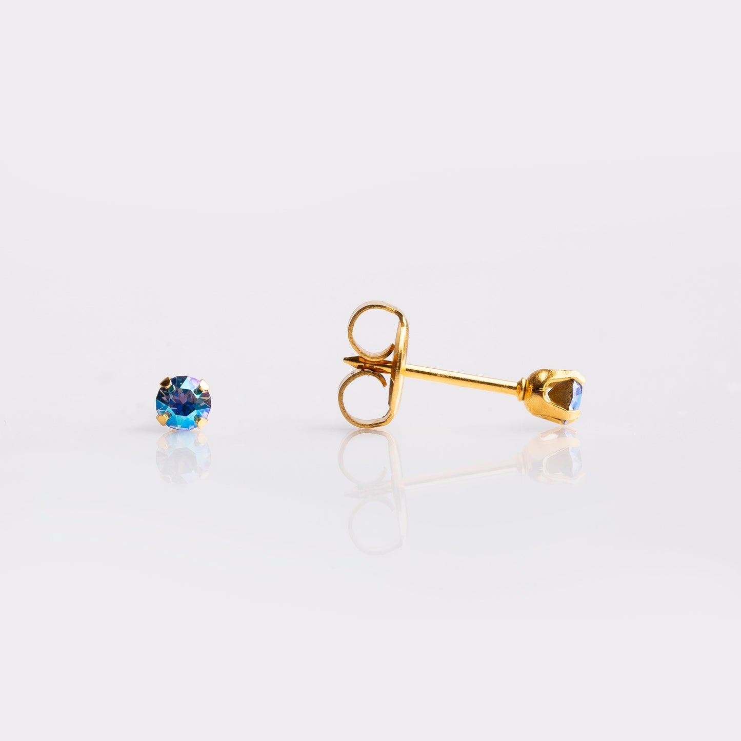 System 75™ Shimmer Crystal Piercing Studs - November Topaz Crystal - Gold Plated