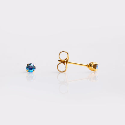 System 75™ Shimmer Crystal Piercing Studs - November Topaz Crystal - Gold Plated