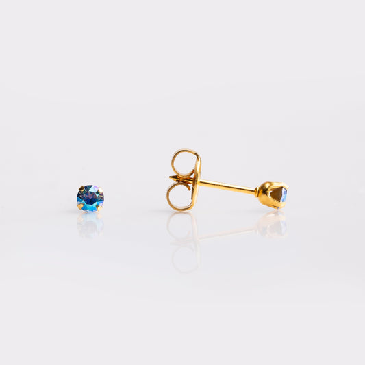 System 75™ Shimmer Crystal Piercing Studs - November Topaz Crystal - Gold Plated