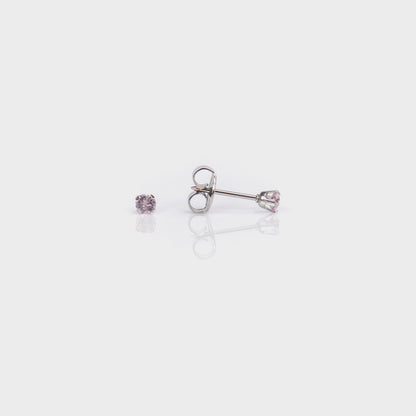 System 75™ Prong Set Birthstone Piercing Studs - 3mm - June Alexandrite Crystal - Stainless Steel