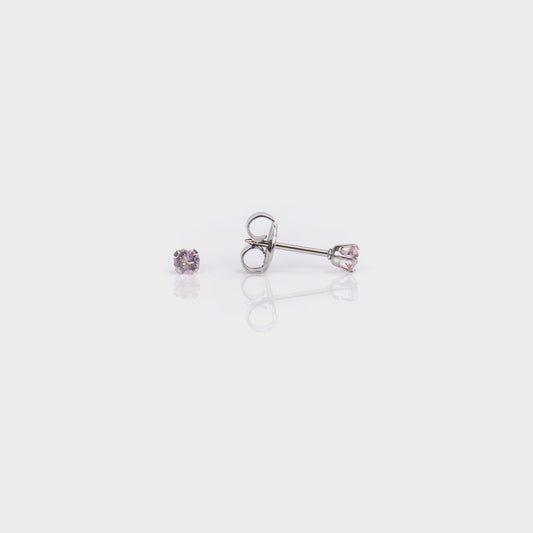 System 75™ Prong Set Birthstone Piercing Studs - 3mm - June Alexandrite Crystal - Stainless Steel