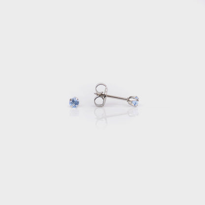 System 75™ Prong Set Birthstone Piercing Studs - 3mm - Light September Sapphire - Stainless Steel