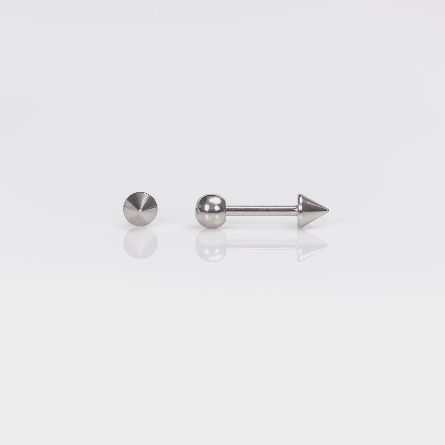 System 75™ Spike Barbell Piercing Studs - 4mm - 3/8" - 16 Guage - Stainless Steel