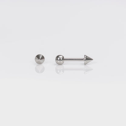 System 75™ Spike Barbell Piercing Studs - 4mm - 3/8" - 16 Guage - Stainless Steel