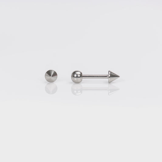 System 75™ Spike Barbell Piercing Studs - 4mm - 3/8" - 16 Guage - Stainless Steel