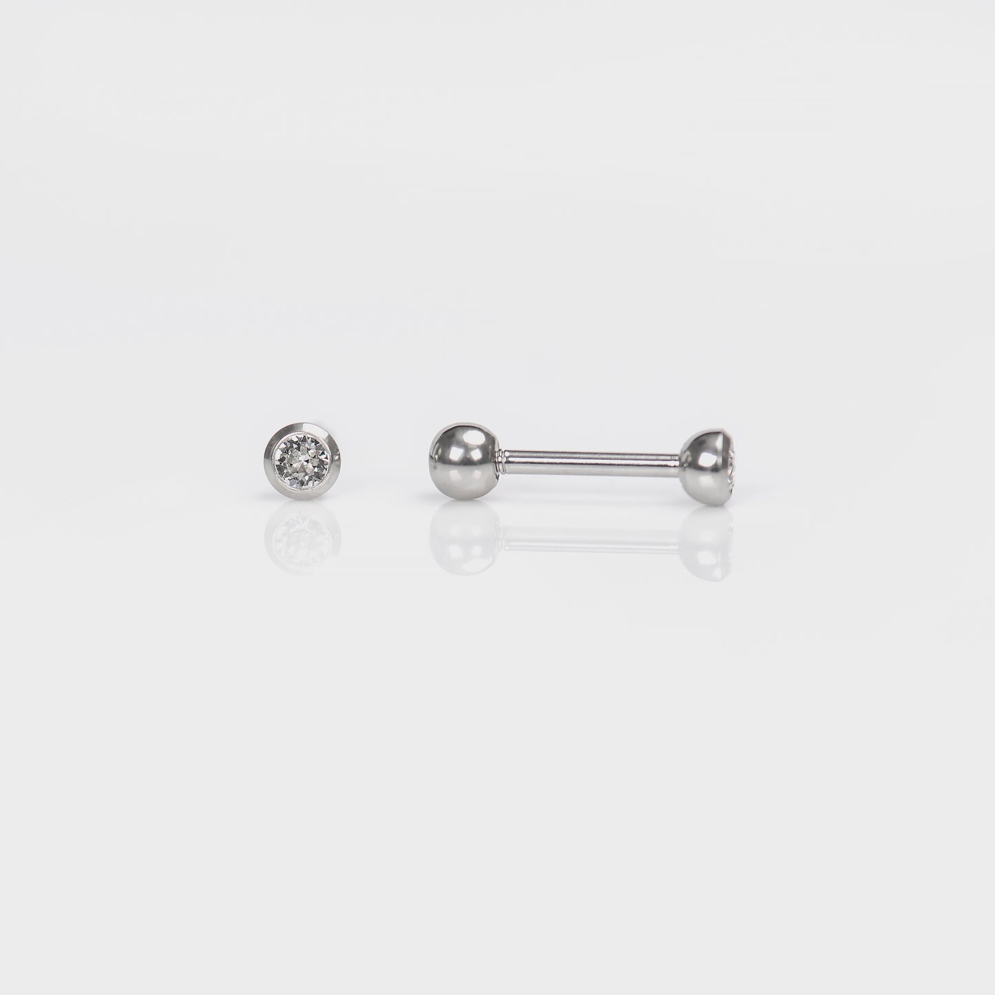 Barbell 3mm 3/8" 16 Gauge Crystal System 75™ Piercing Studs