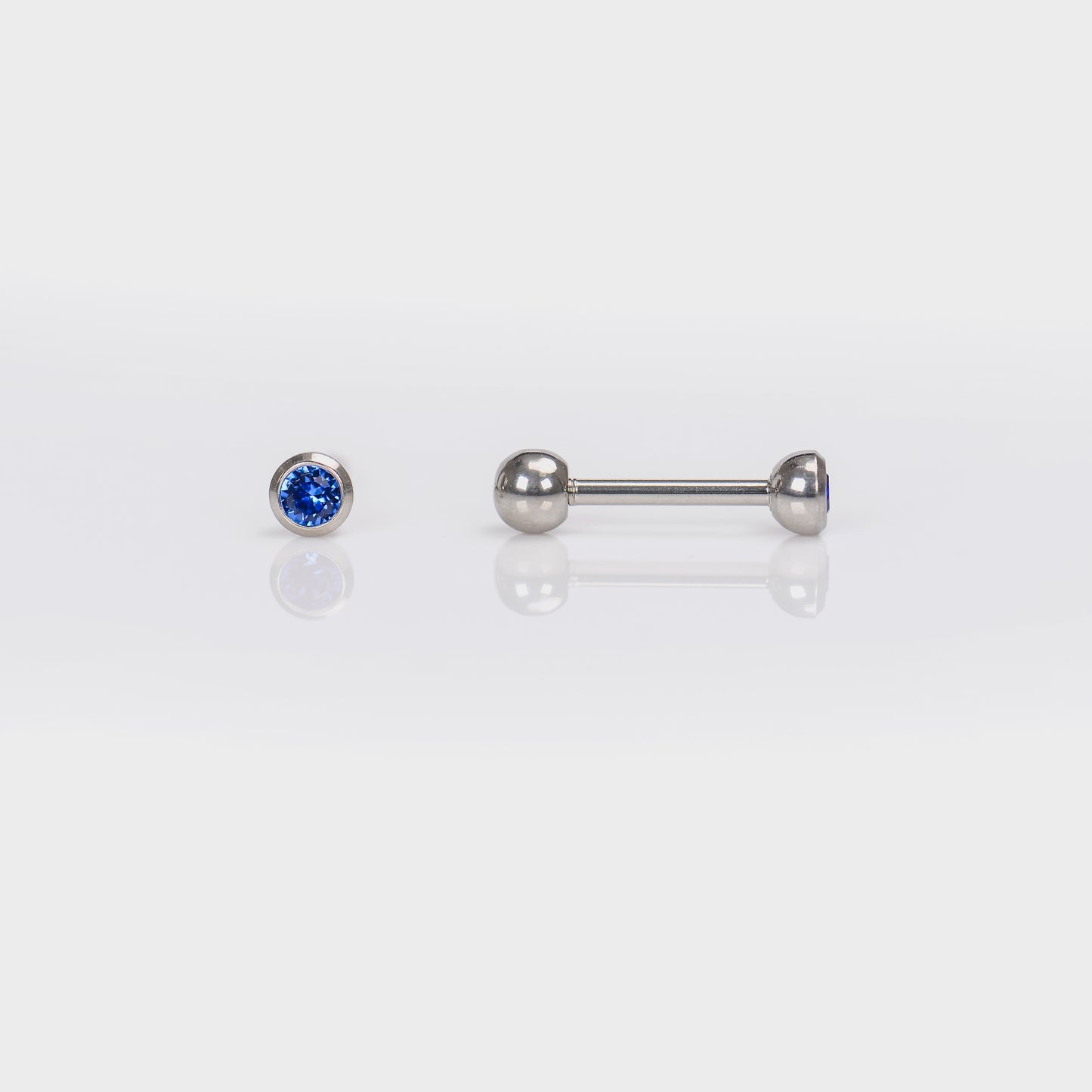 Barbell 3mm 3/8" 16 Gauge September Sapphire System 75™ Piercing Studs