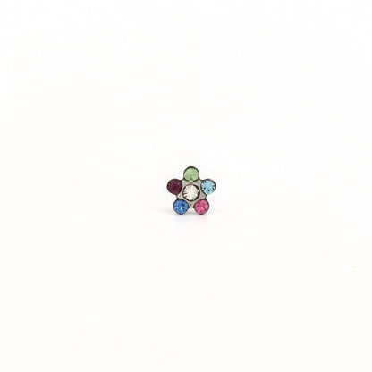 System 75™ Daisy Birthstone Piercing Studs - Rainbow Crystal - Regular Post - Stainless Steel