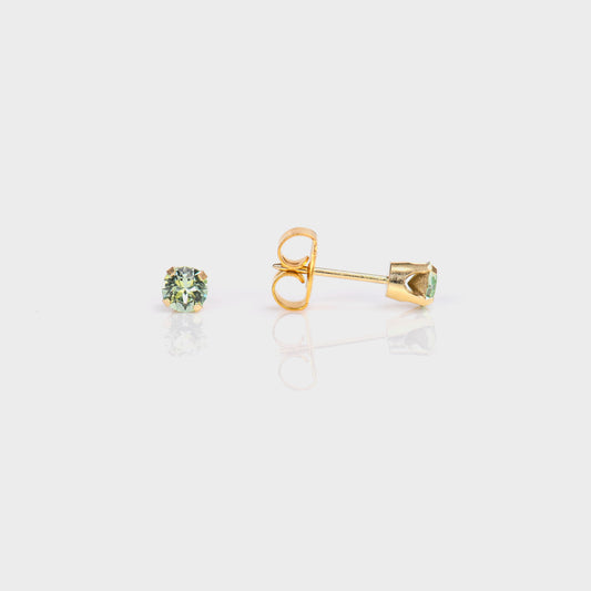 System 75™ Prong Set Birthstone Piercing Studs - 4mm - Crystalite Crystal - 14K Yellow Gold