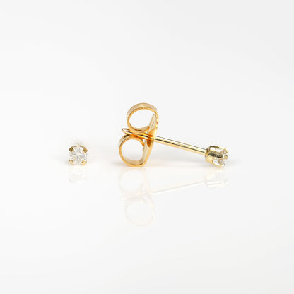 System 75™ Prong Set Natural Diamond Piercing Studs - 3 point - 14K Yellow Gold