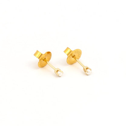 System 75™ Prong Set Pearl Piercing Studs - 2mm - Baby Post - 14K Yellow Gold