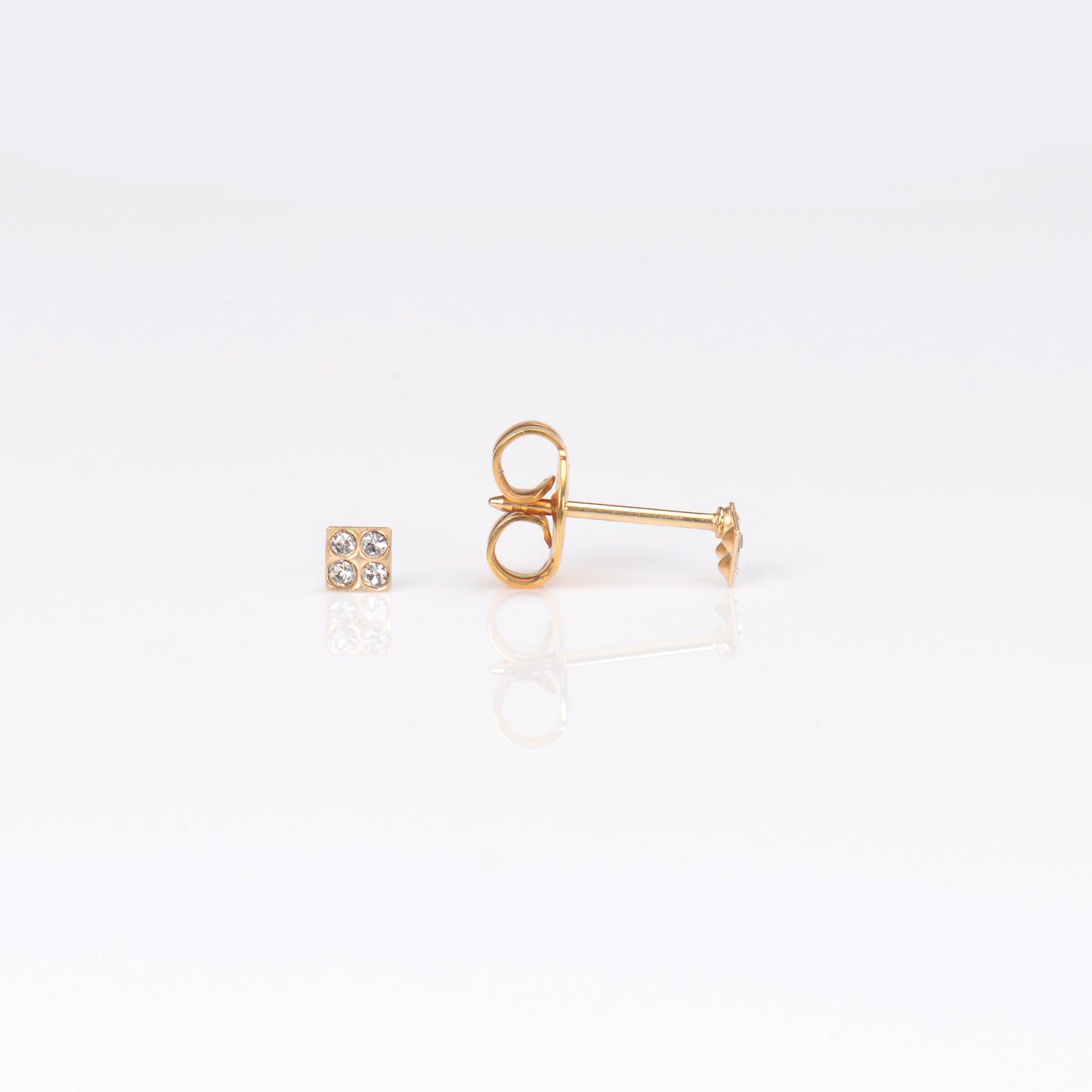 System 75™ Micro Mini Piercing Studs - Square - 14K Yellow Gold