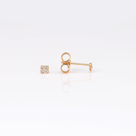 System 75™ Micro Mini Piercing Studs - Square - 14K Yellow Gold