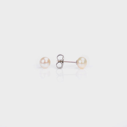 System 75™ Genuine Pearl Piercing Studs - 5mm - 14K White Gold