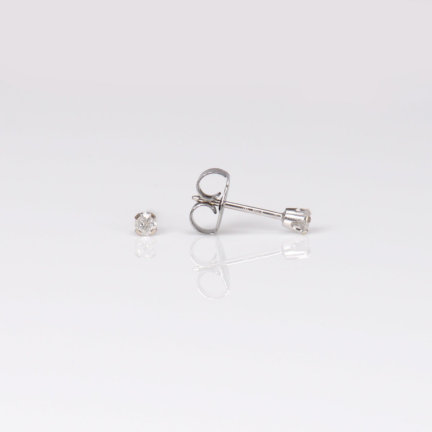 System 75™ Prong Set Natural Diamond Piercing Studs - 8 point - 14K White Gold