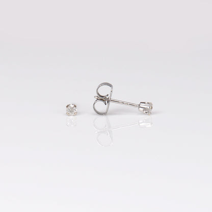 System 75™ Prong Set Natural Diamond Piercing Studs - 8 point - 14K White Gold