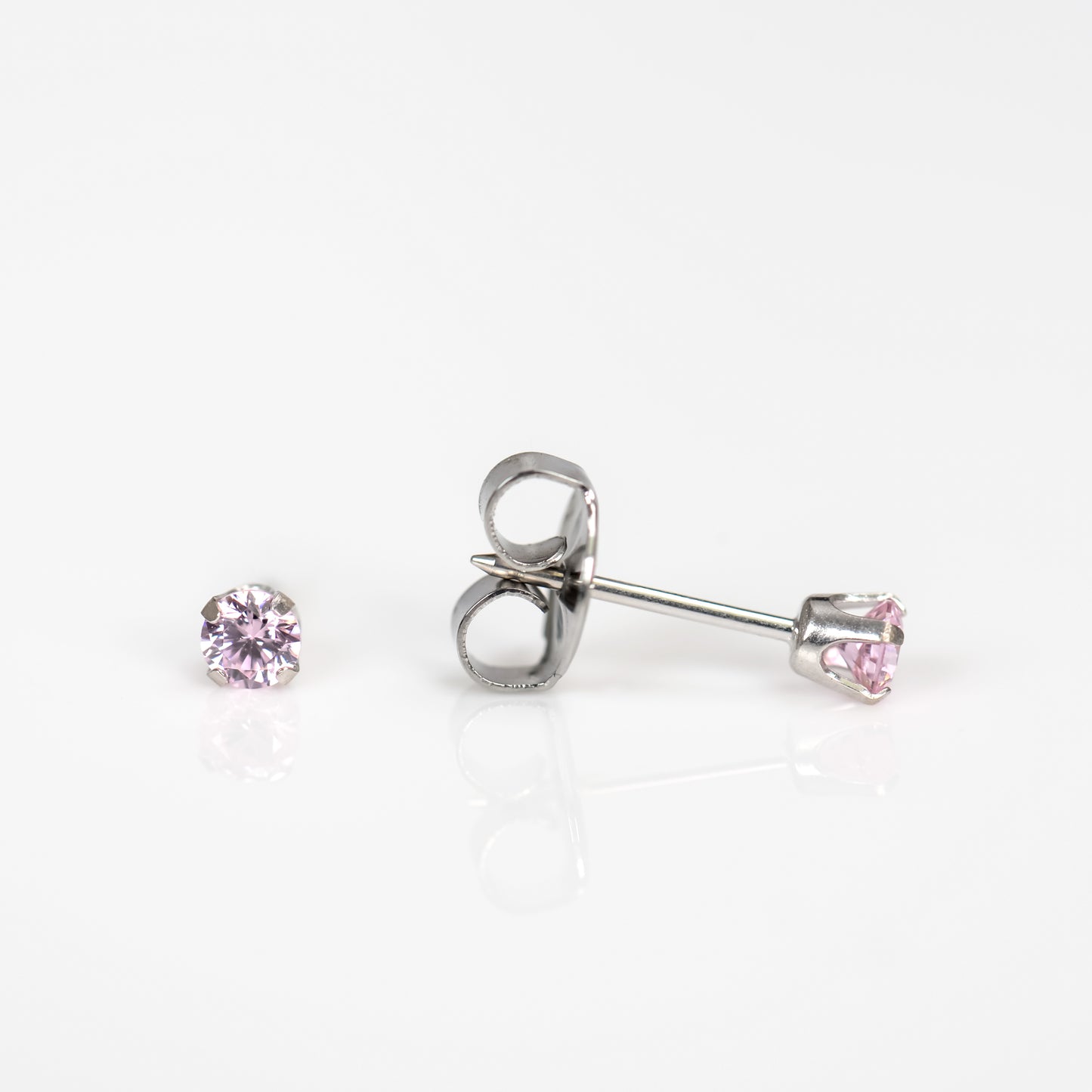 Prong Set Pink Cubic Zirconia System 75™ Piercing Studs