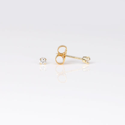 System 75  Lab Created Diamond Piercing Studs - 8 points - 14K Yellow Gold