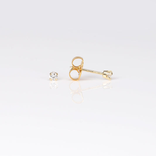 System 75  Lab Created Diamond Piercing Studs - 8 points - 14K Yellow Gold