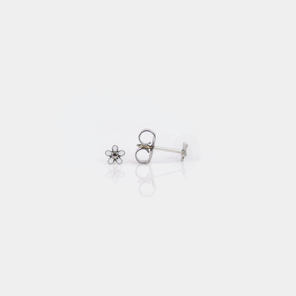 System 75™ White Flower Piercing Studs - 14K White Gold