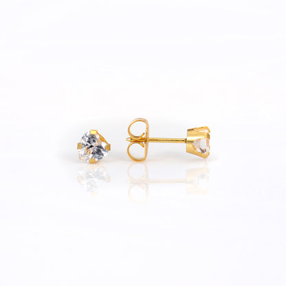 System 75™ Heart Piercing Studs - 5mm - 14K Yellow Gold