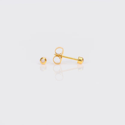 Bezel Set Pearl System 75™ Piercing Studs