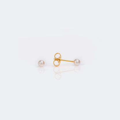 System 75™ White Pearl Piercing Studs - Gold Plated